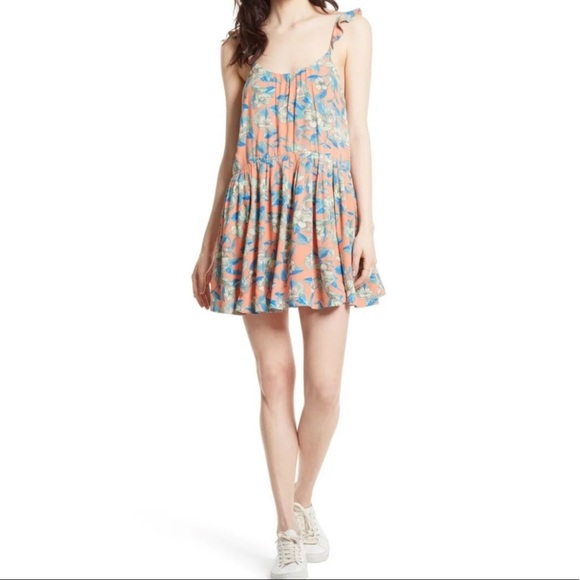 Free People Floral Ruffle Strap Mini Dress Size XS - Picture 10 of 10